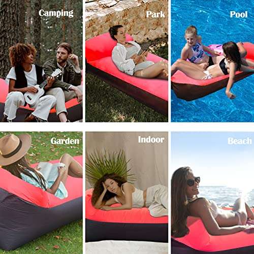 Sofa Hinchable, Tumbona Inflable para Exteriores, de Aire para Viajes, Campamentos, Caminatas, Fiestas en la Piscina y en la Playa