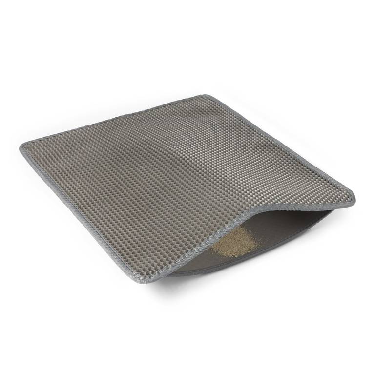 Amazon Basics – Almohadilla de Arena para Gatos, Doble Capa, Gris, 76cm x 61cm