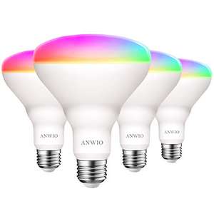 4x bombillas inteligentes RGB E37 9W [Comp. Alexa, Google Home y Smart Life]