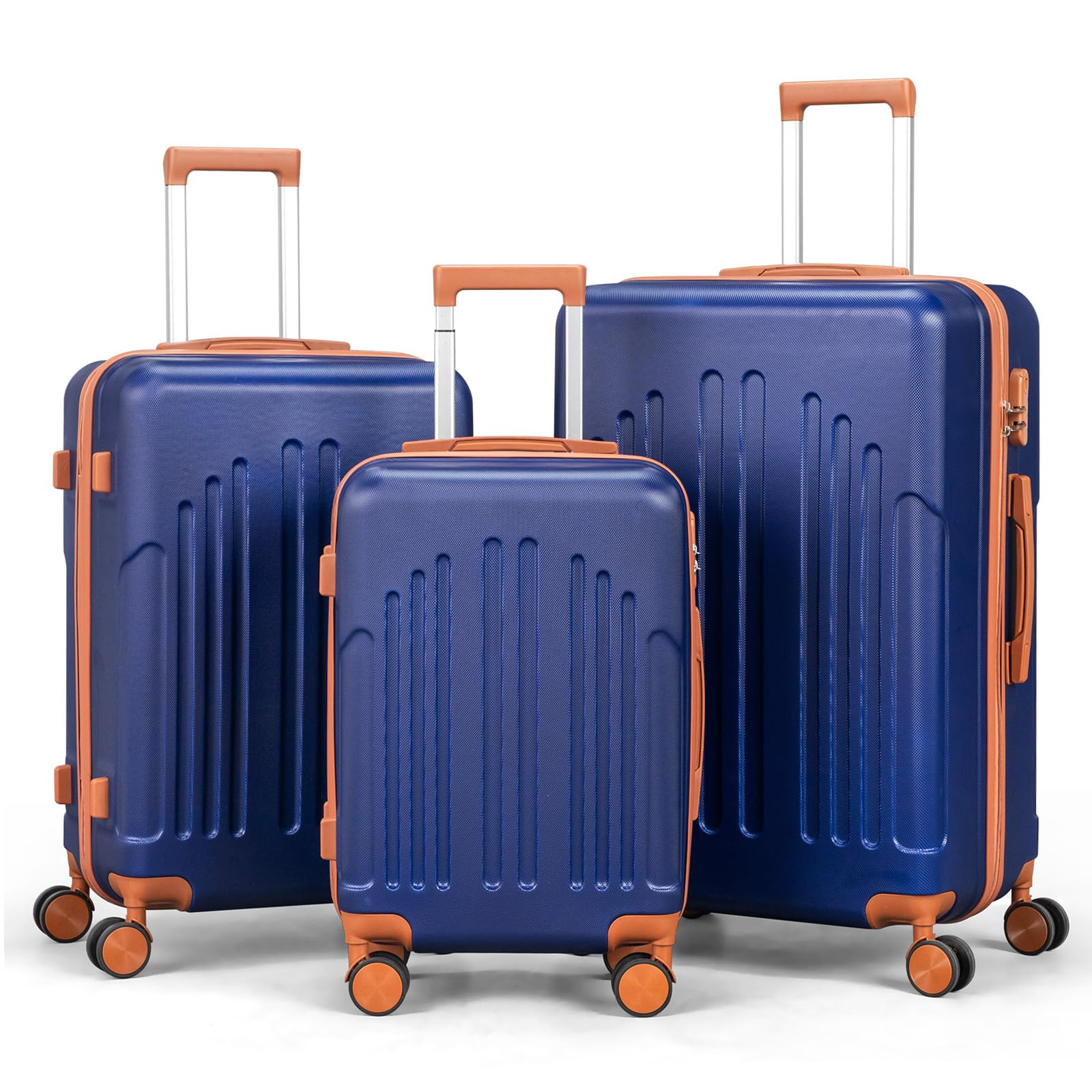 Juego de maletas LEADZM de 3 piezas (Maleta de viaje grande de 23 kilos, maleta de cabina, maleta mediana)