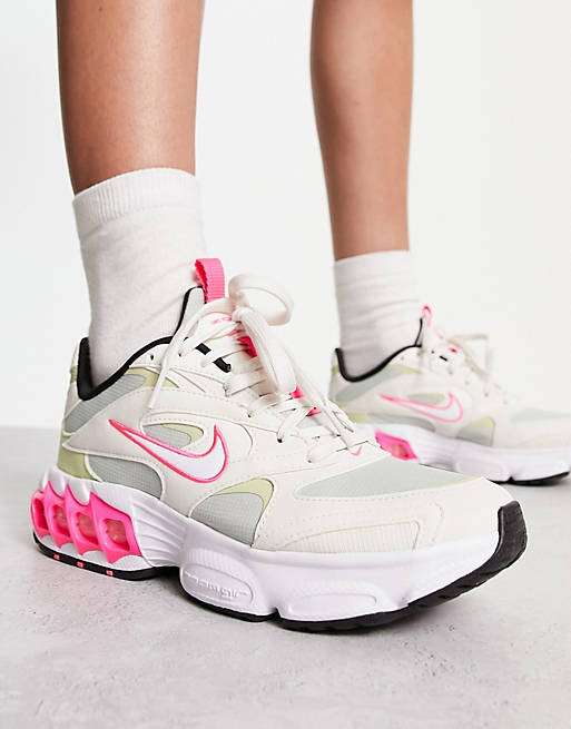 Zapatillas de deporte plateadas y rosas Zoom Air Fire de Nike