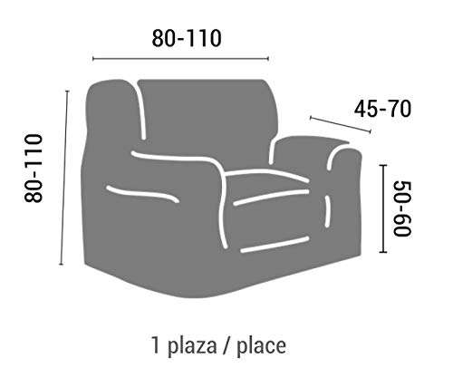 Funda de Diseño Moderno | Tejido Elastico Modelo Beta | Color Azulon | para Sofá 1 Plaza de 70 a 110 cm.