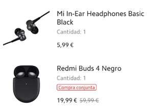 Xiaomi Redmi Buds 4 (auriculares Bluetooth con cancelación de ruido) + Auriculares de cable Xiaomi