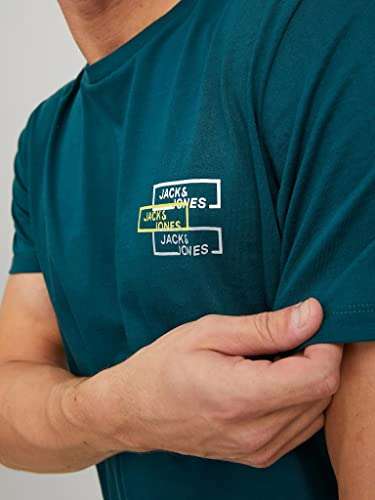 Jack & Jones Jcospace Logo tee SS Crew Neck Fst-Camiseta Hombre. Tallas S a XXL