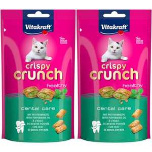2 paquetes de 60gr. (120gr.) de Vitakraft Crispy Crunch, Dental Care, Snacks para Gatos Crujientes, Cuidado Dental