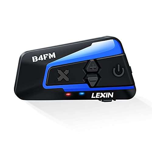 LEXIN B4FM Intercomunicador Casco Moto Bluetooth, Manos Libres 1-10 Motoristas, Comunicación Compartir Música, Auriculares Motocicleta