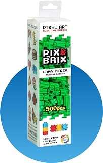 Cefa Toys- PIX BRIX Pixel Art Set 500 Piezas Verdes o rosa o naranja