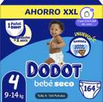 Dodot bebe seco talla 4 - 164 pañales - 0.25€/pañal