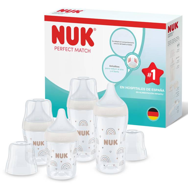 Set de 4 biberones Perfect Match de NUK | +3 meses
