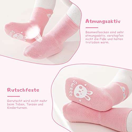 4 x Pares de calcetines algodón, antideslizantes y térmicos, para bebé (Tallas S, 1 a 3 y 3 a 5 años)