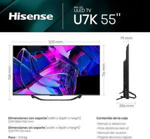 TV HISENSE 55U7KQ (Mini LED - ULED 4K - 55'' - 139 cm - Smart TV) +100 euros compras posteriores