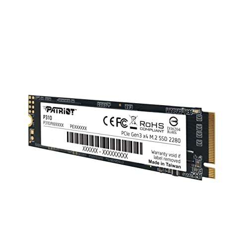 Patriot P310 M.2 PCIe Gen 3 x4 480GB SSD de bajo Consumo - P310P480GM28 También 960 GB por 58.98€, 240 GB por 21.99€. Y 1.92 TB por 107.09€.