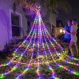 CISSIYOG Luces Arbol Navidad con Estrella,8 Modos/357 LED Guirnalda Luces Arbol de Navidad 4 Colores/Impermeable Lámpara de LED