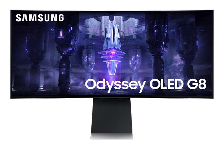 Monitor gaming - Samsung OLED Odyssey G8 LS34BG850SUXEN, 34 a, 0,1 ms, 175Hz, Bluetooth, Plata