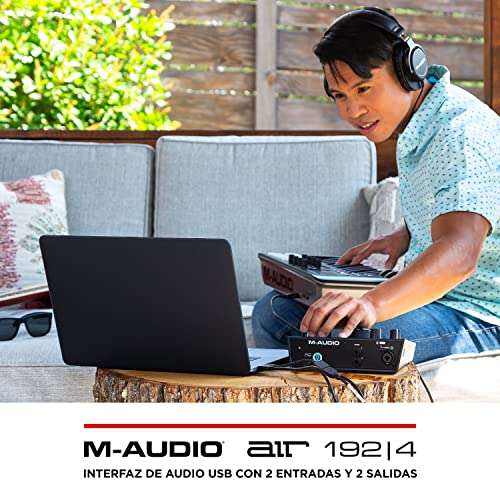 M-Audio AIR 192|4 - Interfaz de audio, Tarjeta de sonido USB, USB-C, 2 entradas, 2 salidas, software de estudio