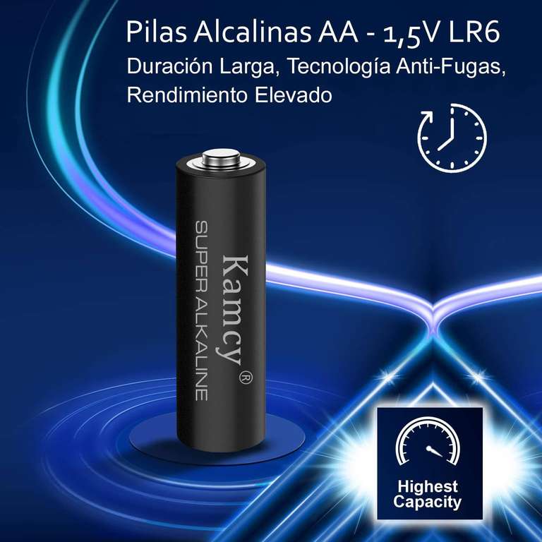 Paquete de 24 Unidades | Pilas AA alcalinas, LR6 | Baterías Alcalinas, 1,5V - Duración Larga, Tecnología Anti-Fugas