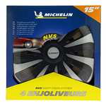 Michelin 009122 Caja de 4 Tapacubos NVS 3D Negro Edition, 15 Pulgadas