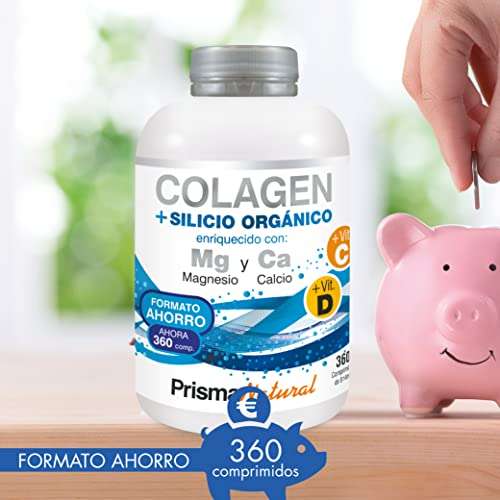 360 capsulas - Colágeno Hidrolizado con Magnesio y Vitamina C y D, Con Silicio y Calcio
