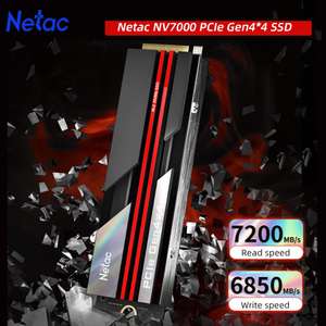 Netac NV7000 SSD, M.2, NVMe, PCIe 4.0 de 2tb con disipador termico