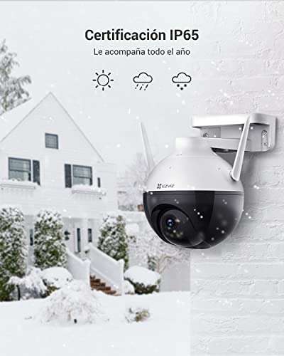 EZVIZ Cámara Vigilancia WiFi Exterior 360°,1080P, de Seguridad, AI Detección de Movimiento, Visión Nocturna de 30m, Alerta,IP65,H.265