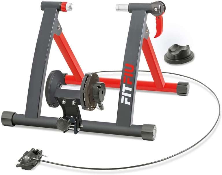 FITFIU Fitness ROB-10 - Rodillo Bicicleta plegable para entrenamiento indoor, con regulador de resistencia 6 niveles