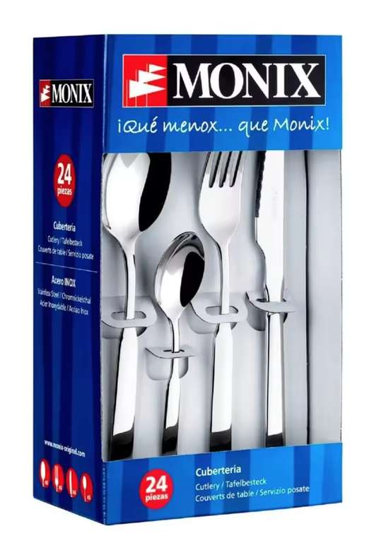 Monix Europa - Juego 24x Cubiertos Acero Inoxidable [14,85€ NUEVO USUARIO] [AMAZON IGUALA]