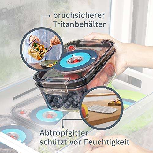 Bosch Hogar FreshVaccum Bolsa para envasar al vacío, 1 Liter, Plástico Libre de BPA, Transparente