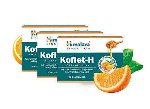 Tres cajas de capsulas de Himalaya Koflet-H Jengibre para fortalecer el sistema inmune