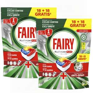 Fairy Platinum Plus Lavavajillas maquina capsulas limon 2 PACK DE 36 pastillas (Total 72)