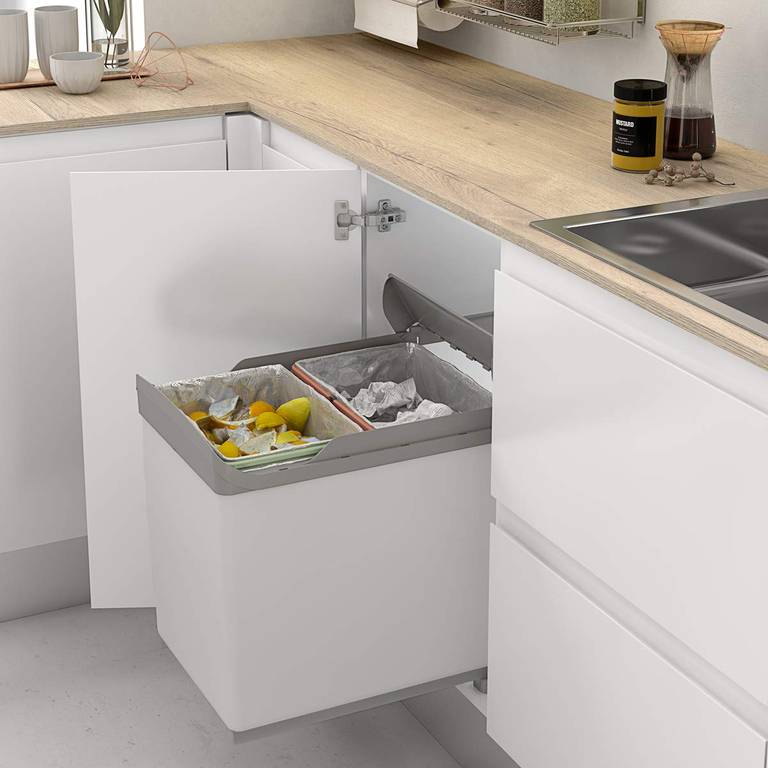 Cubo de Basura extraíble para Mueble de cocina – 2 Cubos incorporados de 21/21 ó 16/16