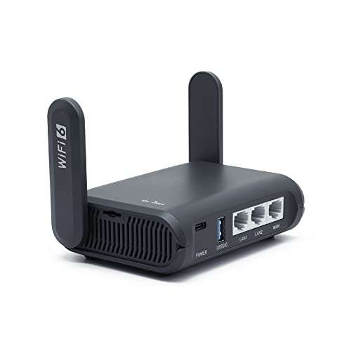 GL-AXT1800 (Slate AX) Router Wi-Fi 6, Extensor/repetidor, Cliente y Servidor VPN, OpenWrt, Adguard Home, USB 3.0, Ranura Tarjeta TF