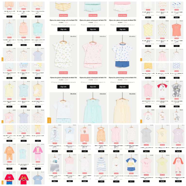 Gran selección de pijamas y peleles para bebé desde 2'99€ y pijamas infantiles desde 5'99€ + Envío gratis