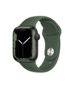 Apple Watch S7 41 mm GPS Caja de aluminio verde y correa deportiva verde trébol