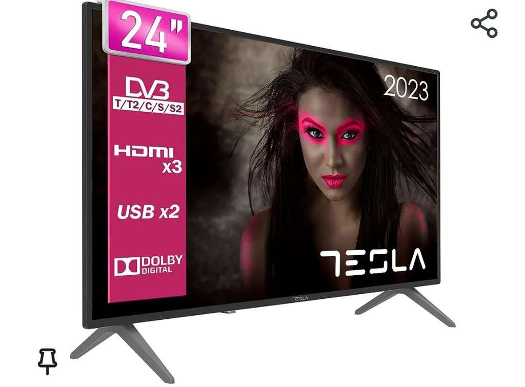 TESLA - Televisor de 24 (60cm), Televisión Resolución HD, No Smart OS, 2  Altavoces de 5W, Dolby Virtual Surround, VESA (2023) » Chollometro