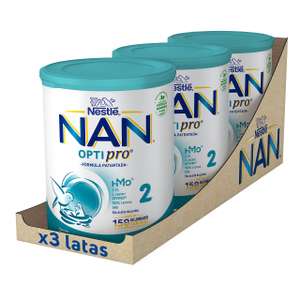 Leche de fórmula NAN OPTIPRO 2 (pack de 3 latas, 800gr/u)