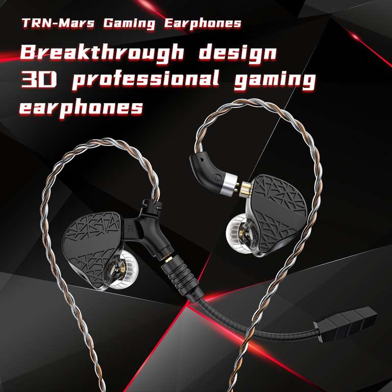 TRN Mars Auriculares gaming híbridos con vibración y cable reemplazable (preventa)