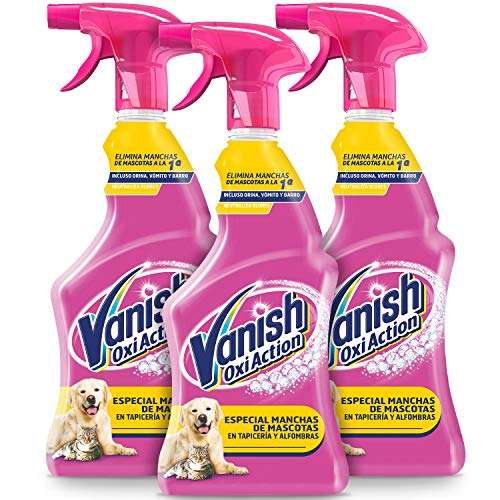 Vanish Oxi Action - Quitamanchas especial manchas de Mascota en alfombras y tapicerías, spray, sin lejía - Pack de 3 x 750 ml