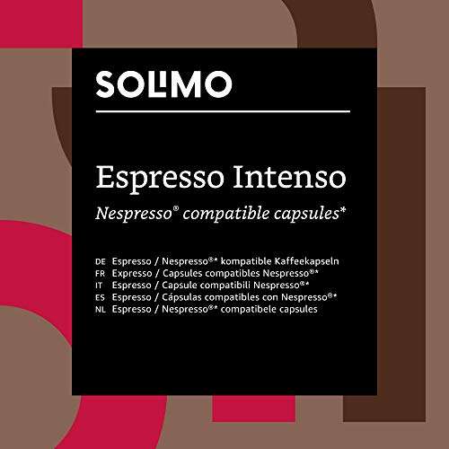 Solimo Cápsulas compatibles con Nespresso, Espresso Intenso, 50 cápsulas  (0,1172€/cápsula) » Chollometro