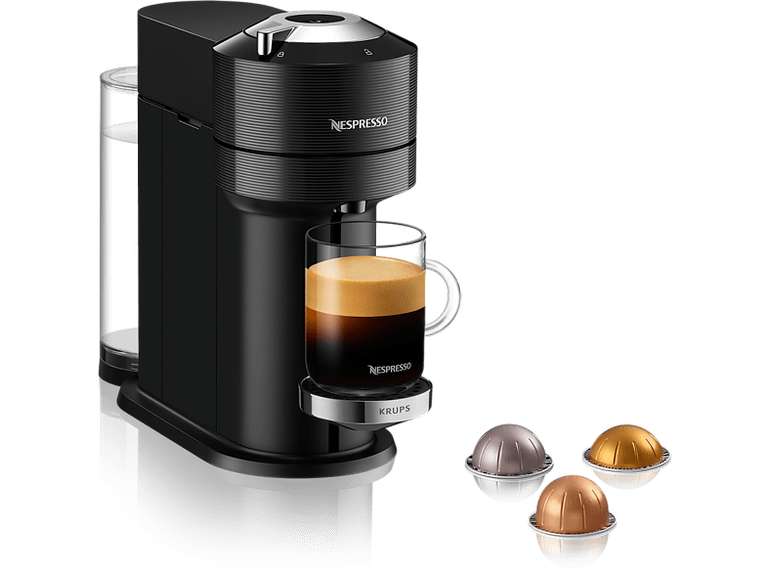 Cafetera de cápsulas - Nespresso Krups Vertuo Next Premium XN9108, 1500 W, 1.1 L, Conexión Wi-Fi, Bluetooth, Negro