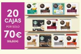 Cafe Nescafe Dolce Gusto a 3,5€/caja comprando 20