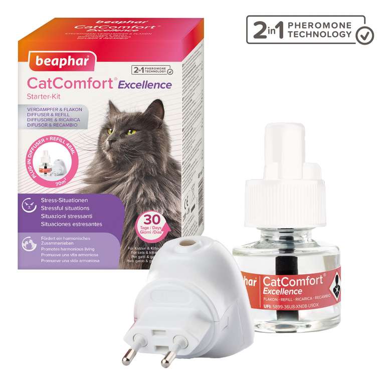 Beaphar - CatComfort Excellence Difusor Antiestrés para Gatos, Reduce Estrés y Ansiedad