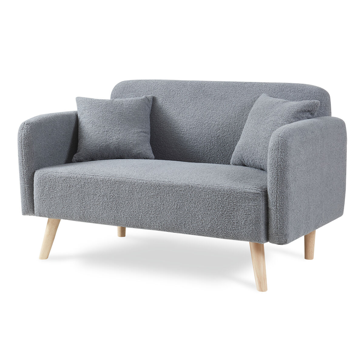 Sofá de 2 plazas Midt bouclé 132x70x81 cm - Gris (Envío gratis)