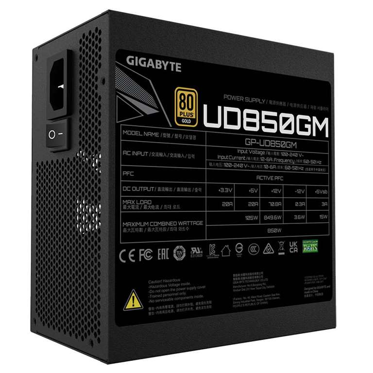 Gigabyte UD850GM 80 Plus Gold 850W Modular - Fuente/PSU