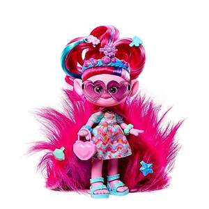 Mattel Trolls 3 Todos Juntos Reina Poppy Muñeca con pelo rosa que se convierte en capa inspirada en la película,