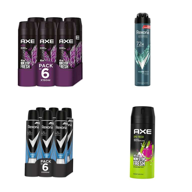 Desodorantes (ver descripción) - Axe Desodorante para Hombre Bodyspray Excite 150ml - Pack de 6 (compra recurrente)