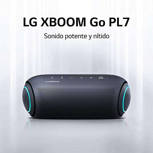 LG XBOOM Go PL7 - Altavoz Portátil, Bluetooth, Autonomía 24h, Resistencia al Agua IPX5, Altavoz para Fiestas, Micrófono