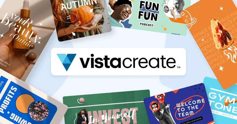 1 año de VistaCreate Pro a mitad de precio (app web de diseño gráfico con 100K+ plantillas y 70M+ fotos)
