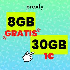 ¿Eres cliente Prexfy? Consigue una línea de 8GB+ilimitadas GRATIS o 30GB+ilimitadas por 1€ durante 12 meses