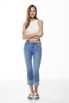 Springfield Jeans Straight Cropped Bordados