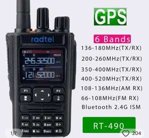 Walkie Talkie Radtel RT-490 con GPS